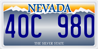 NV license plate 40C980