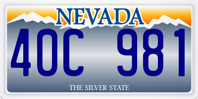 NV license plate 40C981