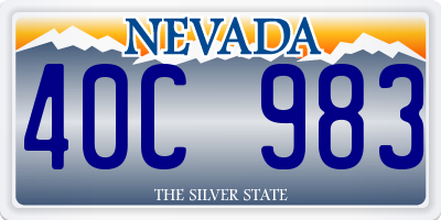 NV license plate 40C983