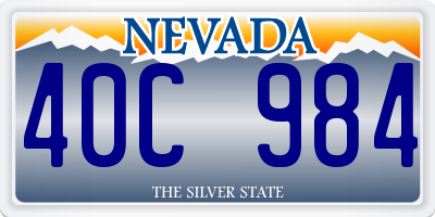 NV license plate 40C984