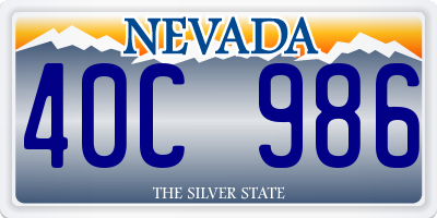 NV license plate 40C986