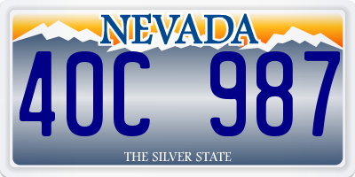 NV license plate 40C987
