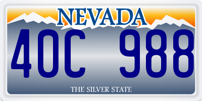 NV license plate 40C988