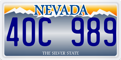NV license plate 40C989