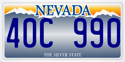 NV license plate 40C990