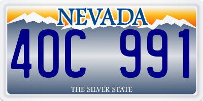 NV license plate 40C991