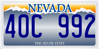 NV license plate 40C992