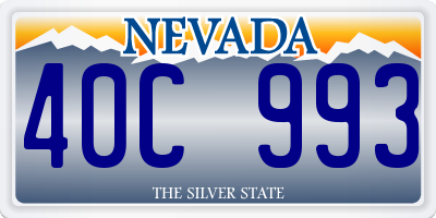 NV license plate 40C993