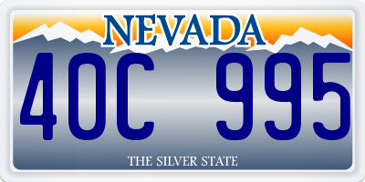 NV license plate 40C995