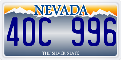 NV license plate 40C996