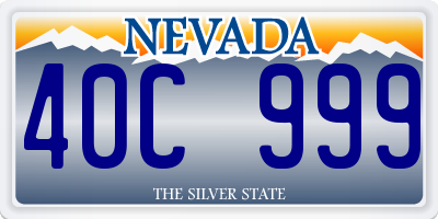 NV license plate 40C999