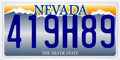 NV license plate 419H89