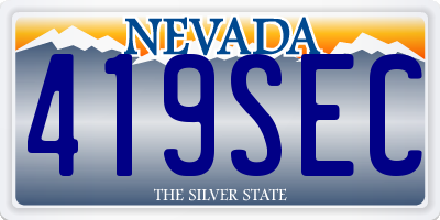 NV license plate 419SEC