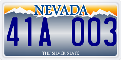 NV license plate 41A003