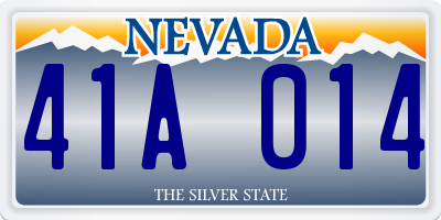 NV license plate 41A014