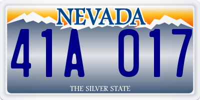 NV license plate 41A017