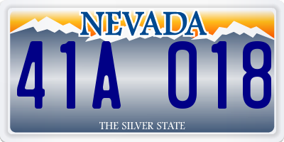 NV license plate 41A018