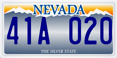NV license plate 41A020