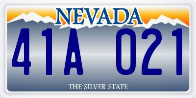 NV license plate 41A021