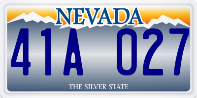 NV license plate 41A027