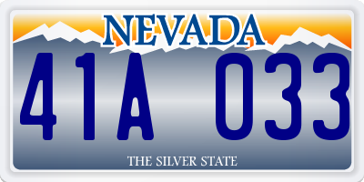 NV license plate 41A033