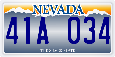 NV license plate 41A034
