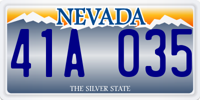 NV license plate 41A035