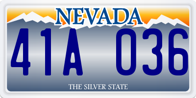 NV license plate 41A036