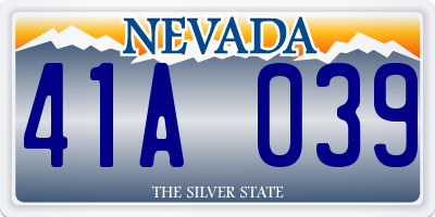 NV license plate 41A039