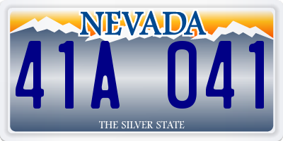 NV license plate 41A041