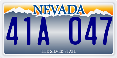 NV license plate 41A047