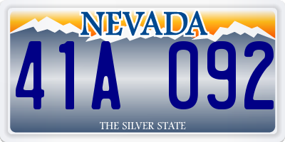 NV license plate 41A092