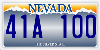 NV license plate 41A100