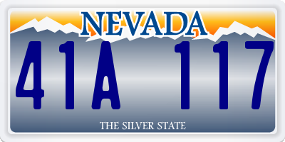 NV license plate 41A117