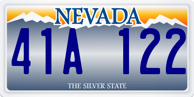 NV license plate 41A122