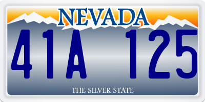 NV license plate 41A125