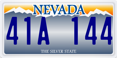 NV license plate 41A144