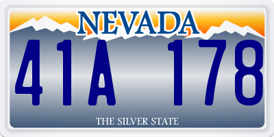 NV license plate 41A178