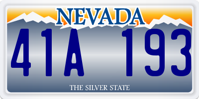 NV license plate 41A193