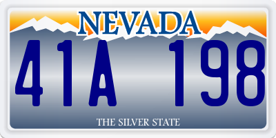 NV license plate 41A198