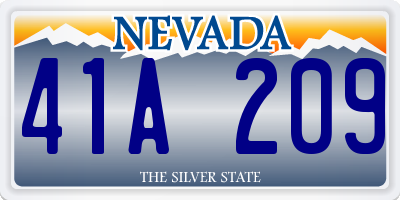 NV license plate 41A209