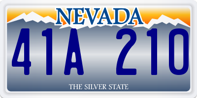 NV license plate 41A210
