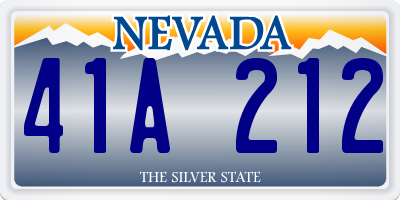 NV license plate 41A212