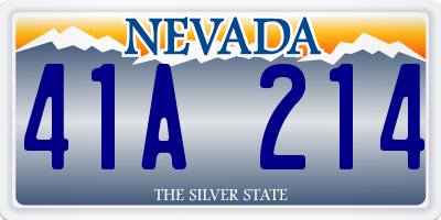 NV license plate 41A214