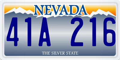 NV license plate 41A216