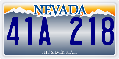 NV license plate 41A218