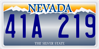 NV license plate 41A219