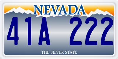 NV license plate 41A222