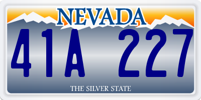 NV license plate 41A227