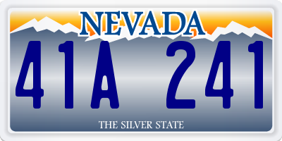 NV license plate 41A241